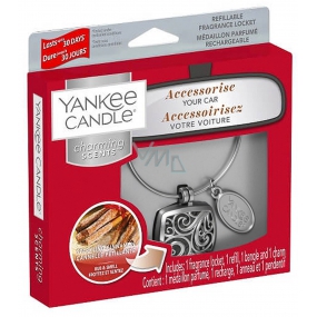 Yankee Candle Sparkling Cinnamon - Glittering Cinnamon Car Scent Metal Silver Tag Charming Scents set Square 13 x 15 cm, 90 g