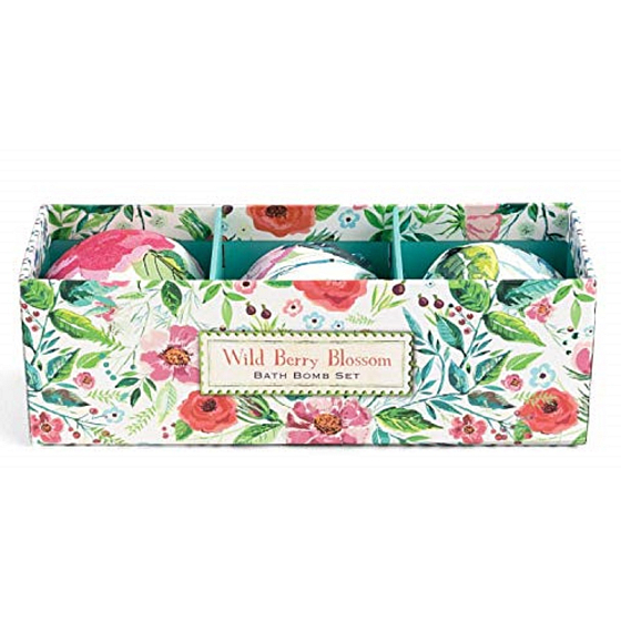 Michel Design Works Forest berries flowers luxury set of sparkling bath balls with relaxing warm scent 3 x 50 g, cosmetic set