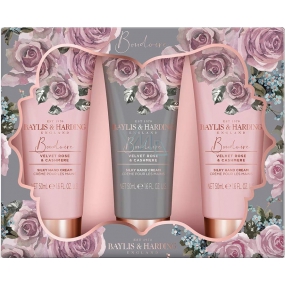 Baylis & Harding Velvet Rose and Cashmere Hand Cream 3 x 50 ml, cosmetic set