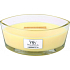WoodWick Lemongrass & Lily - Lemon grass and lily scented candle with wooden wide wick and boat lid 453 g