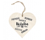 Bohemia Gifts Wooden decorative heart with print - teacher supports 12 cm