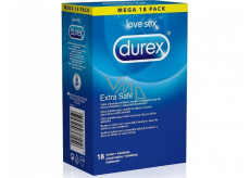 Durex Extra Safe condom extra lubricated, thicker nominal width: 56 mm 18 pieces
