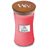 WoodWick Melon & Pink Quartz - Melon and Pink Quartz scented candle with wooden wick and lid glass large 609 g