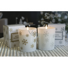 Lima Aroma Snowflake Vanilla and cinnamon scented candle gold, burning time 50 hours 175 g