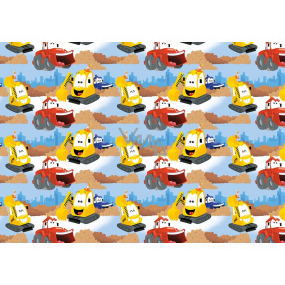 Ditipo Gift wrapping paper 70 x 100 cm Light blue with cars 2 sheets