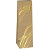 Ditipo Paper gift bag for bottle 12,3 x 36,2 x 7,8 cm Kraft - natural, gold lines