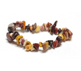 Mokait bracelet elastic chopped natural stone 16 - 17 cm, motivational stone