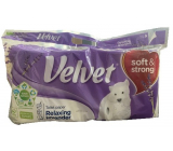 Velvet Relaxing Lavender soft white toilet paper with floral print 150 pieces 3 ply 8 pieces
