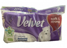 Velvet Relaxing Lavender soft white toilet paper with floral print 150 pieces 3 ply 8 pieces