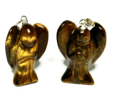 Tiger Eye Angel guardian pendant natural stone hand cut 2,6 cm, stone of the sun and earth, brings luck and wealth