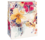 Ditipo Gift kraft bag 22 x 10 x 29 cm Beige coloured flowers