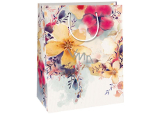 Ditipo Gift kraft bag 22 x 10 x 29 cm Beige coloured flowers