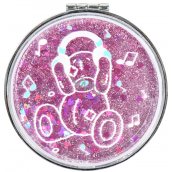 Me To You Cosmetic mirror with glitter Music 8 cm