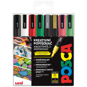 Posca Universal set of acrylic markers 0,9 - 1,3 mm mix of Christmas colours 8 pieces PC-3M