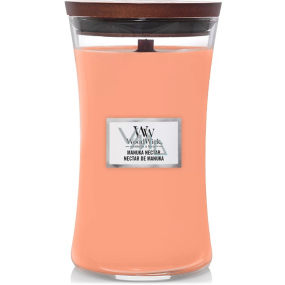 WoodWick Manuka Nectar scented candle with wooden wick and lid glass large 609 g