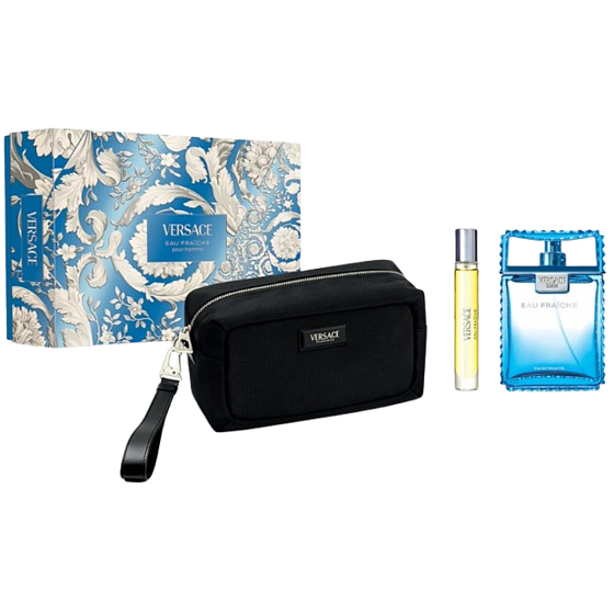 Versace Eau Fraiche toaletní voda 100 ml + cestovní sprej 10 ml + kosmetická taška, dárková sada pro muže