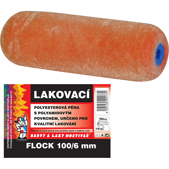 BARVY A LAKY HOSTIVAŘ Moltopren Flock painting roller for holder 6 mm, 100 mm, 2x rounded
