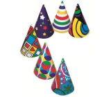 Hats multicolored print, carnival 6 pieces