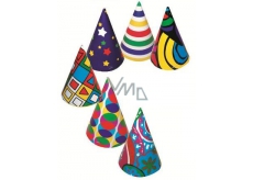 Hats multicolored print, carnival 6 pieces