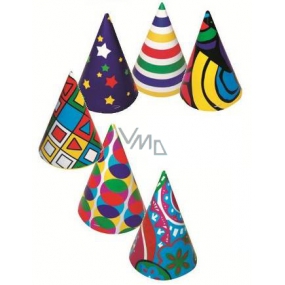 Hats multicolored print, carnival 6 pieces