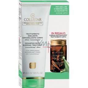 Collistar Reshaping Treatment slimming cream, body modeling 400 ml + Omaggio 7 Pure Atives Anticellulites anti-cellulite capsules 7 x 4 ml, cosmetic set