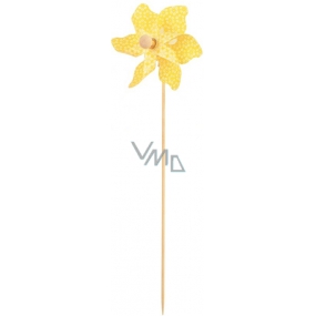 Pinwheel with flowers yellow 9 cm + skewers 1 piece
