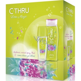 C-Thru Lime Magic perfumed deodorant glass for women 75 ml + shower gel 250 ml, cosmetic set