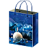 Anděl Gift paper bag 45.5 x 33 x 10.5 cm blue, white candle XL