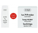 Ziaja Goat's Milk Regenerating Night Cream 50 ml + Goat's Milk Hand and Nail Cream 80 ml for Dry Skin, Duopack