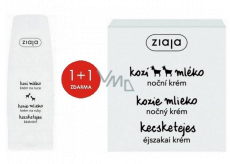 Ziaja Goat's Milk Regenerating Night Cream 50 ml + Goat's Milk Hand and Nail Cream 80 ml for Dry Skin, Duopack