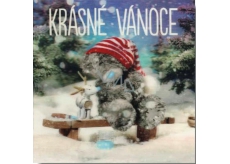 Me to You 3D Envelope Greeting Card, Christmas bear with reindeer 15.5 x 15.5 cm