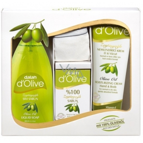 Dalan d Olive liquid soap 400 ml + toilet soap 150 g + emollient cream 250 ml + washcloth, cosmetic set
