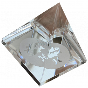 Glass pyramid clear, Pisces zodiac sign