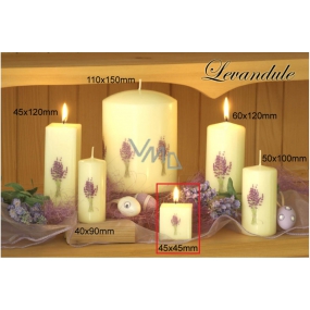 Lima Flower Lavender Scented Candle Ivory with Lavender Cube Decal 45 x 45 mm 1 Piece