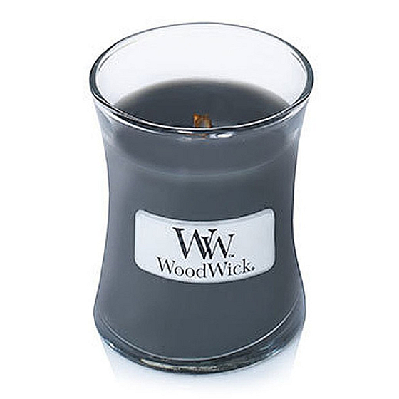 WoodWick Evening Onyx - Evening Onyx scented candle with a wooden wick and lid glass small 85 g