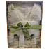 Baylis & Harding Oatmeal, Milk, Honey liquid body soap 100 ml + body lotion 100 ml + crystals for foot bath 75 g + white cotton bathrobe, cosmetic set
