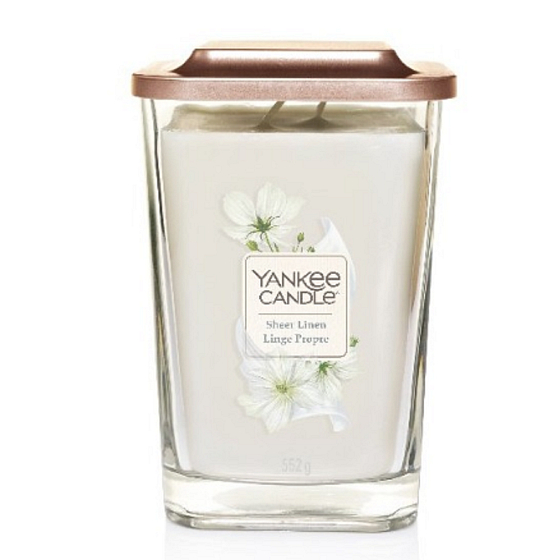 Yankee Candle Sheer Linen - Clean Linen Soy Scented Candle Elevation Large Glass 2 Wicks 552 g