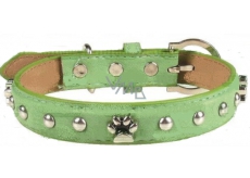 Collar KBrown green decorated with paws 2 x 45 cm