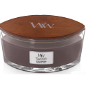 WoodWick Suede & Sandalwood - Suede Sandalwood scented candle with a wooden wide wick and lid boat 453 g