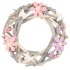 Wreath of twigs with colorful flowers and butterflies 30 cm