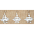 Wooden hanging angel white 6.5 cm 3 pieces