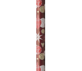 Präsenta Gift wrapping paper 70 cm x 5 m Christmas burgundy with hanging flasks, hearts and stars