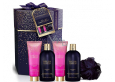 Baylis & Harding Mulberry Fizz shower cream 300 ml + washing gel 300 ml + body and hand lotion 130 ml + shower gel 130 ml + washing sponge, cosmetic set for women