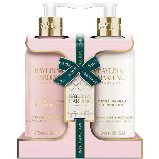 Baylis & Harding Jojoba, Vanilla & Almond oil body and hand lotion 300 ml + hand washing gel 300 ml, cosmetic set for women