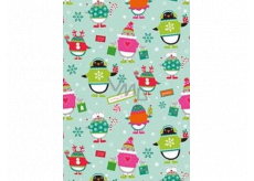 Ditipo Gift wrapping paper 70 x 200 cm Light green birds in sweaters