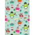 Ditipo Gift Wrapping Paper 70 x 200 cm Light Green Birds in Sweaters