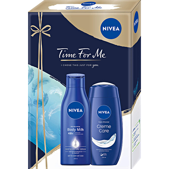 Nivea Time For Me Body Milk body lotion 250 ml + Creme Care shower gel 250 ml, cosmetic set