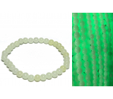 Jade Luminois Light Phosphorescent, yellow glow in the dark, bracelet elastic natural stone, bead 6 mm / 16 - 17 cm