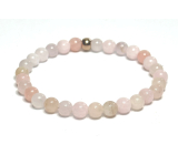 Morganite pink bracelet elastic natural stone, ball 6 mm / 16 - 17 cm, stone of divine love