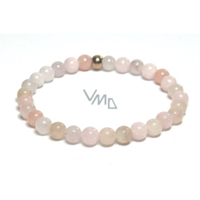 Morganite pink bracelet elastic natural stone, ball 6 mm / 16 - 17 cm, stone of divine love